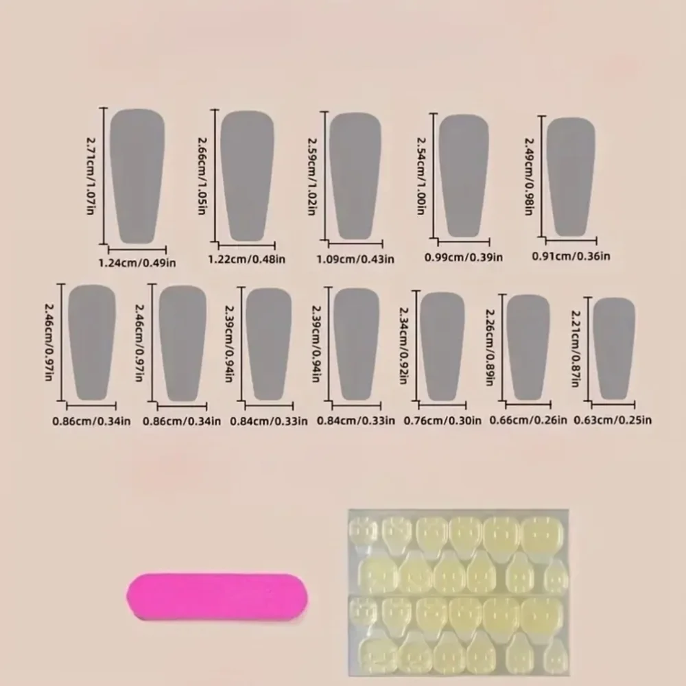 24 Pieces Fake Press On Nails